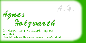 agnes holzwarth business card